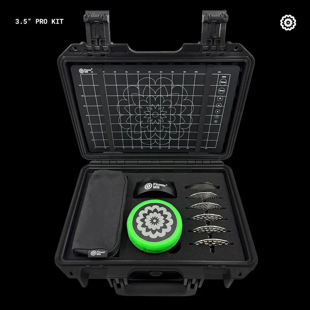 Flower Mill - Next-Gen Premium - PRO Stainless Series KIT - 3.5" - 89mm - 3 Layers
