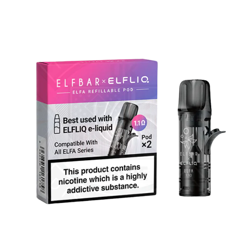 Elfliq - Elfa Turbo - Refillable Empty Pod 2pack 1.1ohm