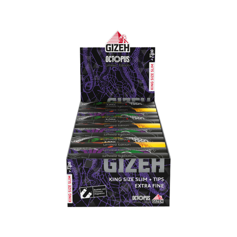 GIZEH Black King Size Slim + Tips Octopus Limited Edition (26 Stk.)