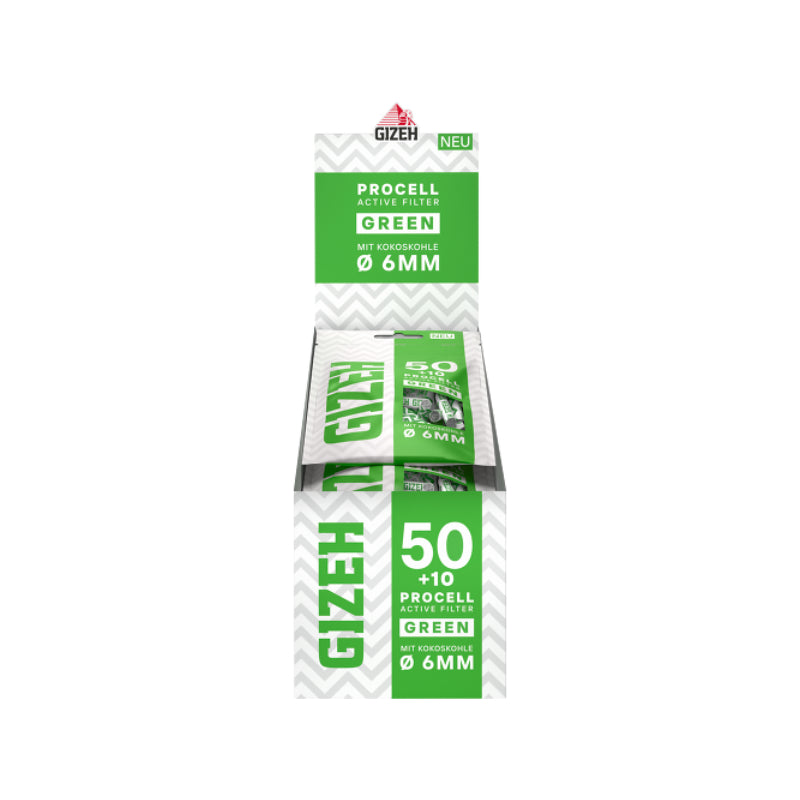GIZEH ProCell Active Filter Green 6mm (10 x 50 Stk.)