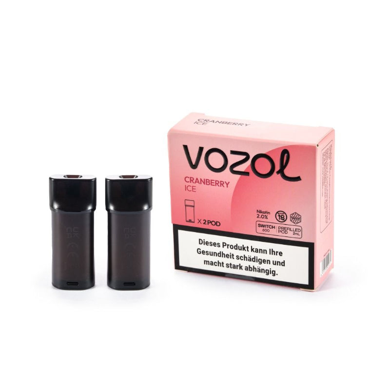 Vozol - Switch 600 Pod (2 x 2ml) MHD 24.08.25 Cranberry ICE