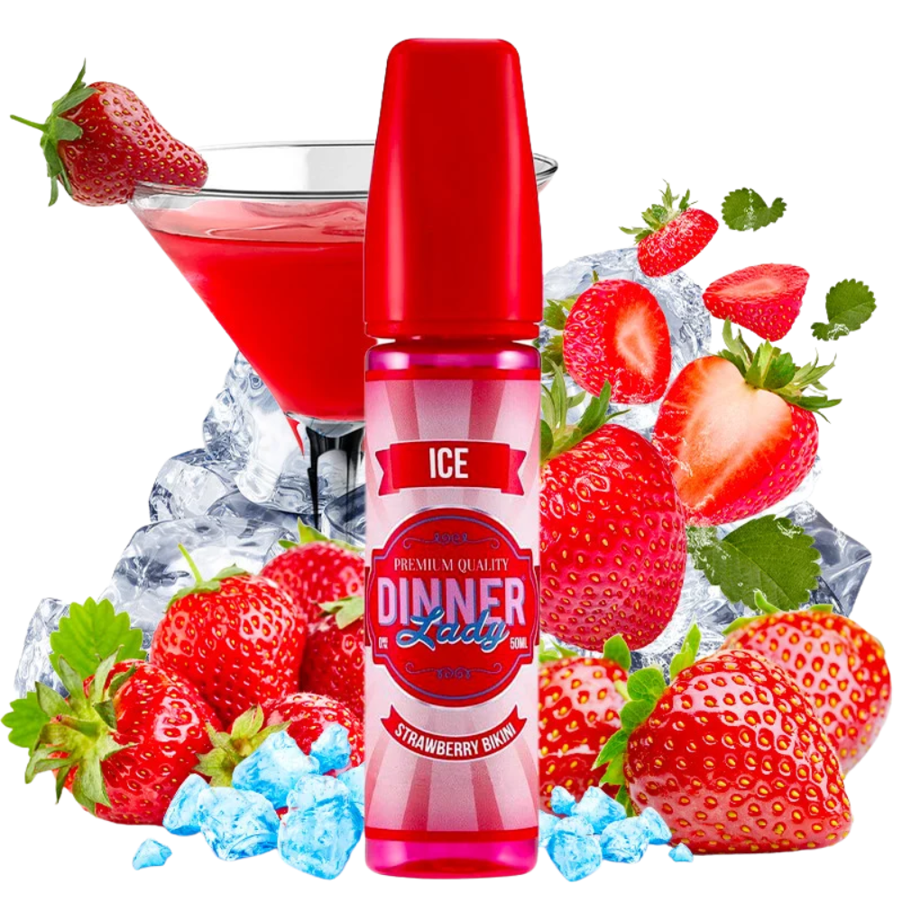 Dinner Lady - Shortfill Ice - Shake N' Vape Strawberry Bikini 50ml