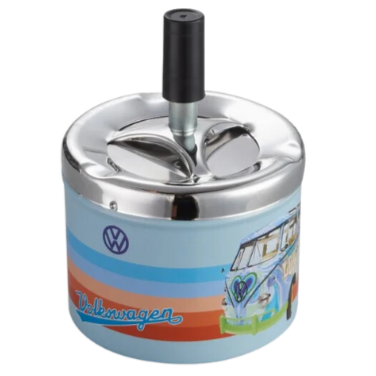 Champ Metall Drehaschenbecher VW Samba Blue