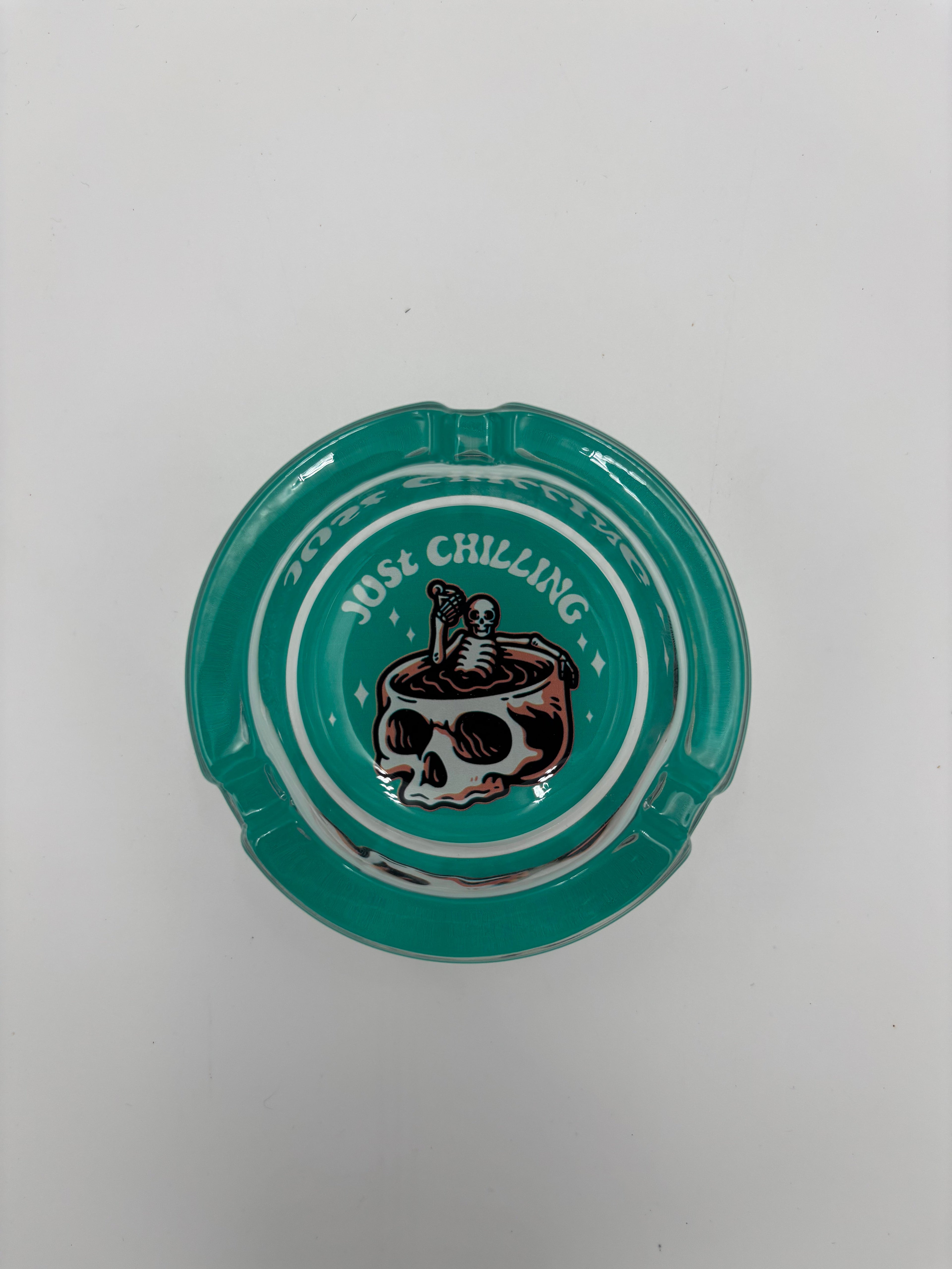 Champ Skull Glas Aschenbecher rund