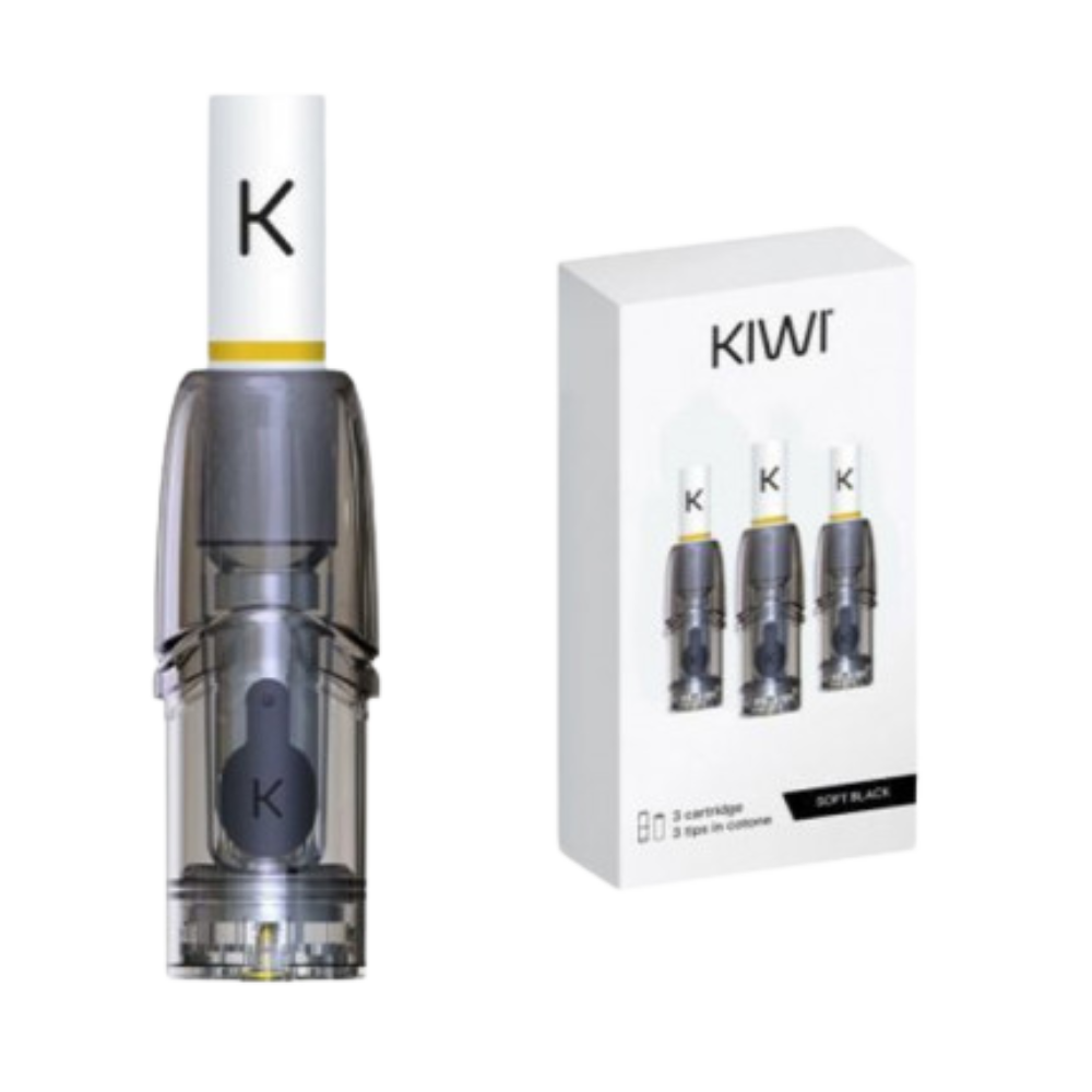 Kiwi Vapor - Kiwi Pod-Kartuschen - Soft Black 3er-Pack