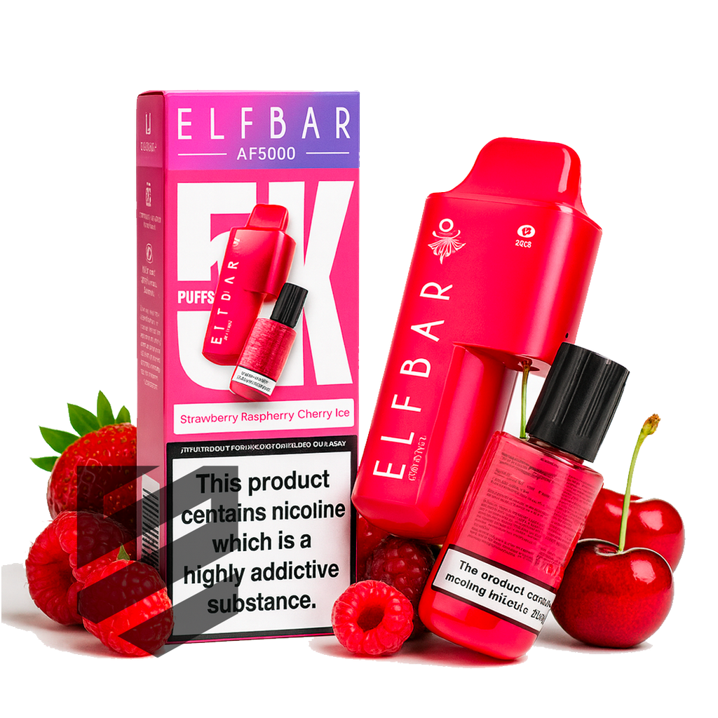 Elf Bar - AF5000 - Strawberry Raspberry Cherry Ice
